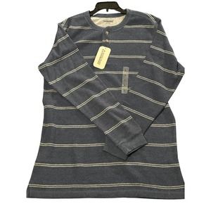 Rugged Trails Men Blue Stripped Sweat Shirt Size L NWT